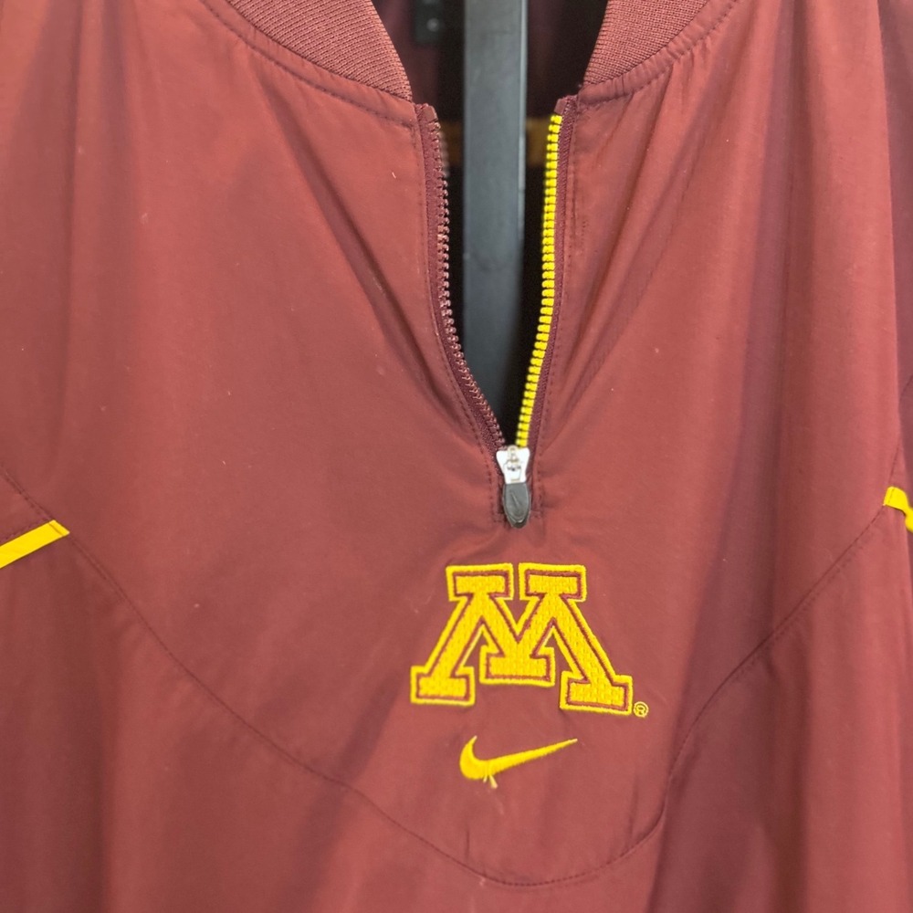 Nike Minnesota Golden Gophers Maroon Clima-FIT Quarter Zip Windbreaker Mens L - Picture 2 of 8